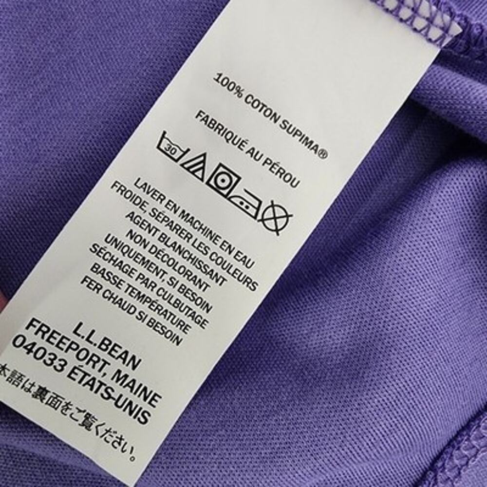 LL Bean Womens Pima Cotton Tunic 3/4 Sleeve Splitneck Purple Large 300325 Casual - Picture 9 of 10